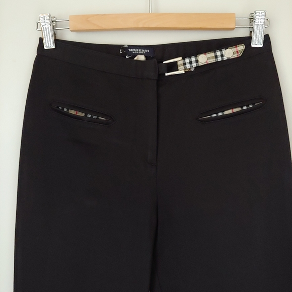 Burberry London Black Cotton Pants Vintage Size 2 - Picture 5 of 14